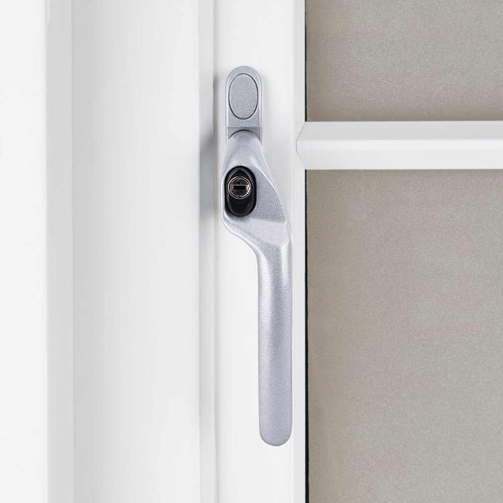 Timber Series Connoisseur MK2 Offset Locking Espag Window Handle - Silver (Right Hand)